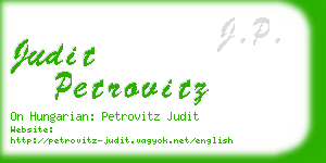 judit petrovitz business card